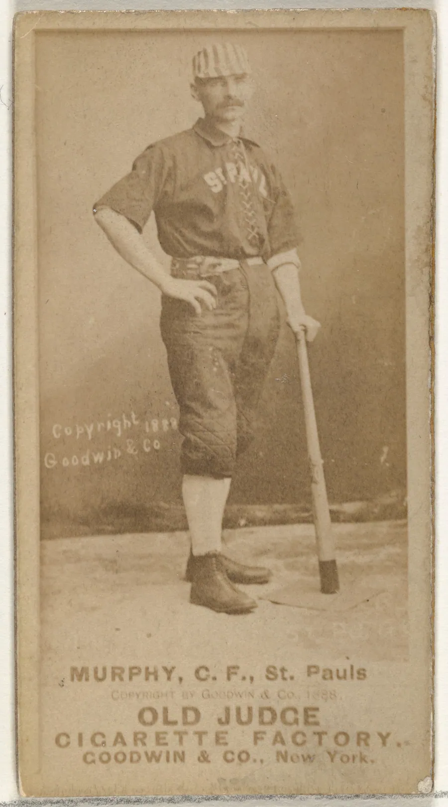 Patrick Lawrence "Larry" Murphy, Center Field, St. Paul Apostles, from the Old Judge series (N172) for Old Judge Cigarettes by Goodwin & Company