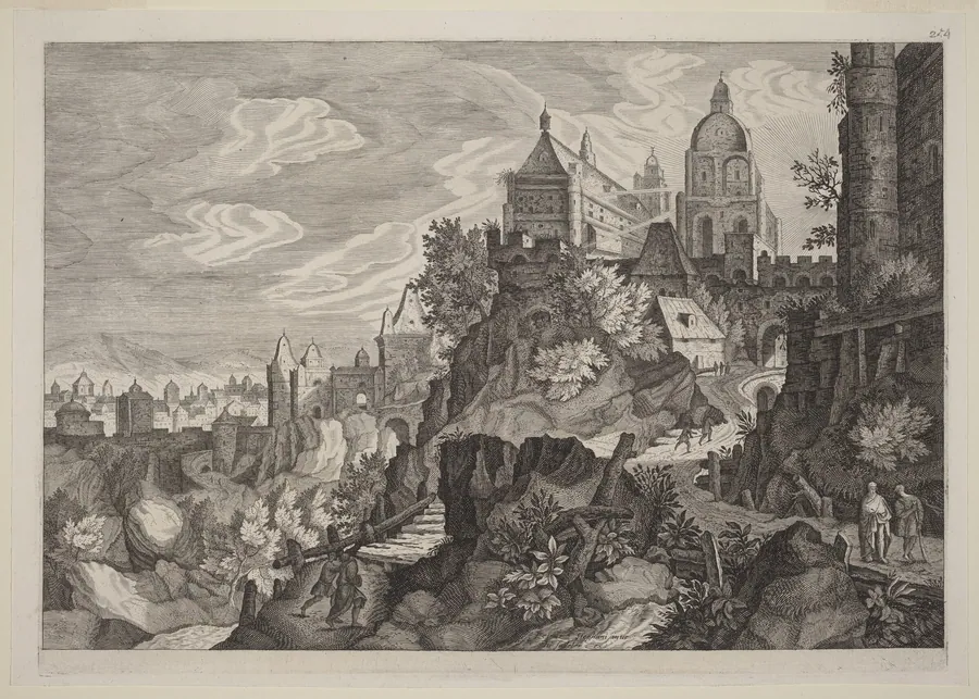 Rocky Landscape in Bohemia by Aegidius Sadeler II