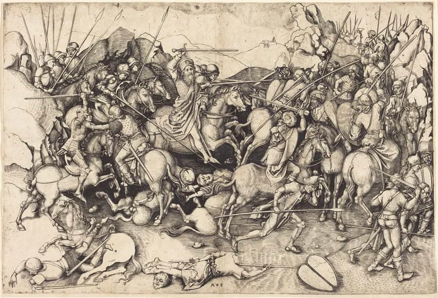 The Battle of Saint James at Clavijo by Martin Schongauer