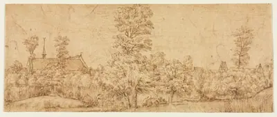 Trees before a Village