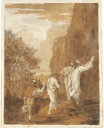 Christ Leading Peter, James, and John to the High Mountain for the Transfiguration