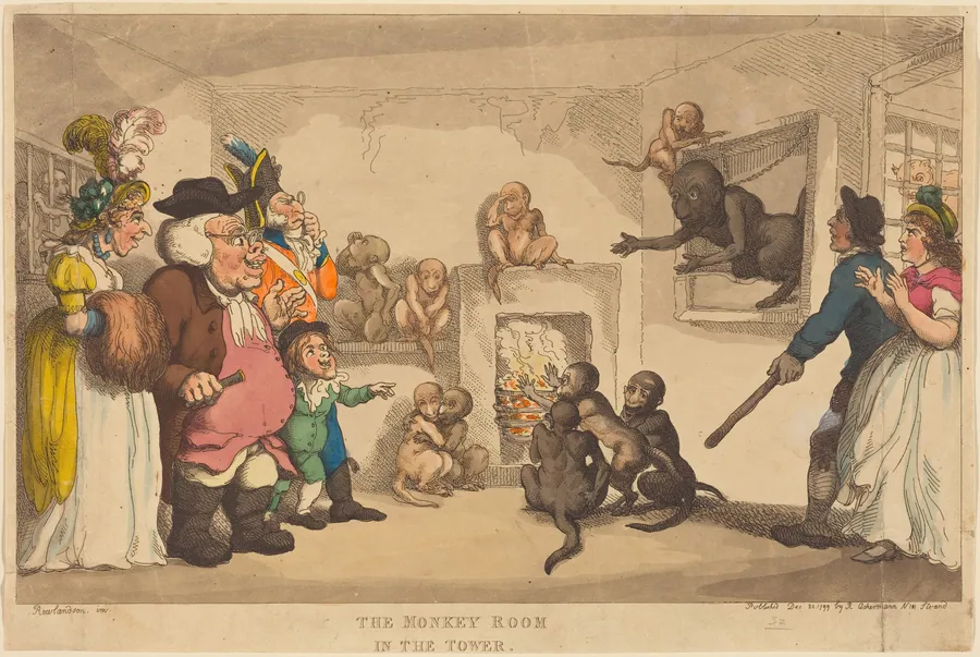 The Monkey Room in the Tower by Thomas Rowlandson