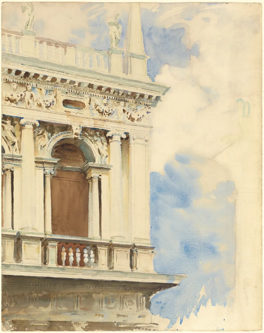 A Corner of the Library in Venice by John Singer Sargent