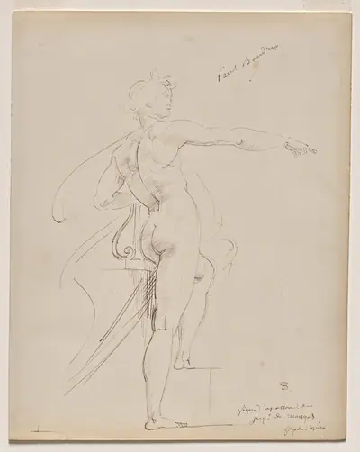 Study of Apollo for Marsyas (recto)