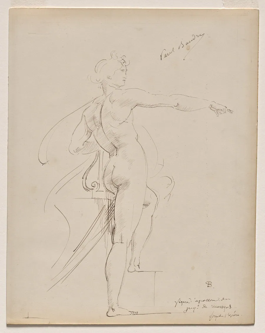 Study of Apollo for Marsyas (recto) by Paul Baudry