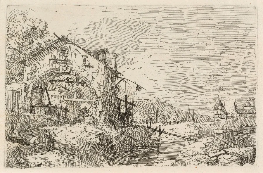 Landscape with a Woman at a Well by Canaletto