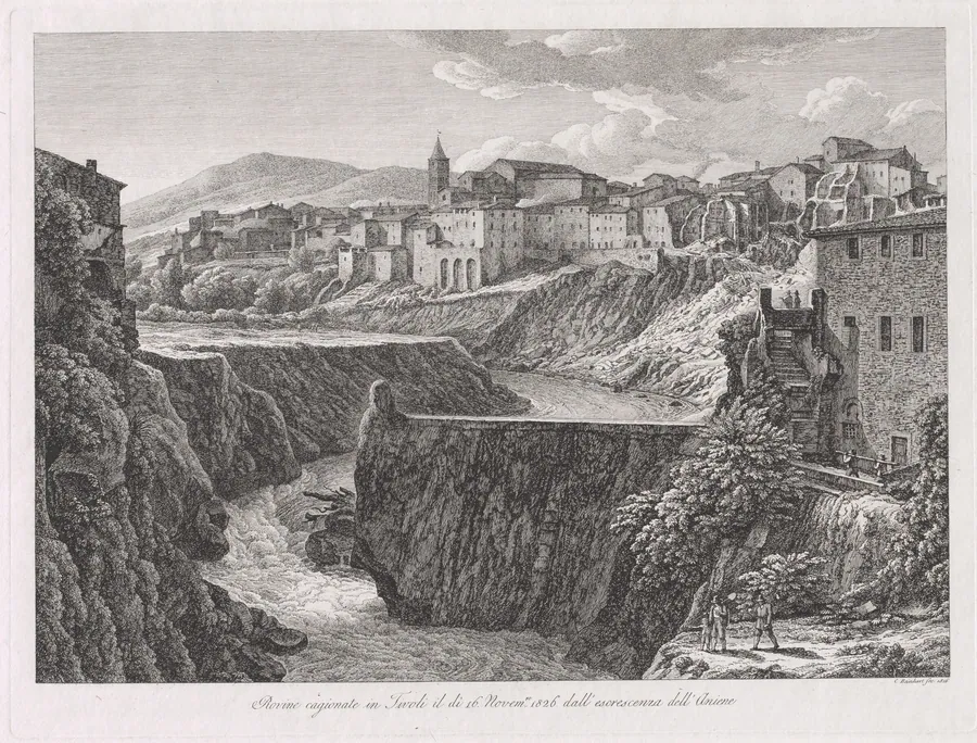 Rovine cagionate in Tivoli, dall'escrescenza dell'Aniene (Tivoli Damaged by the Flood of the River Aniene) by Johann Christian Reinhart