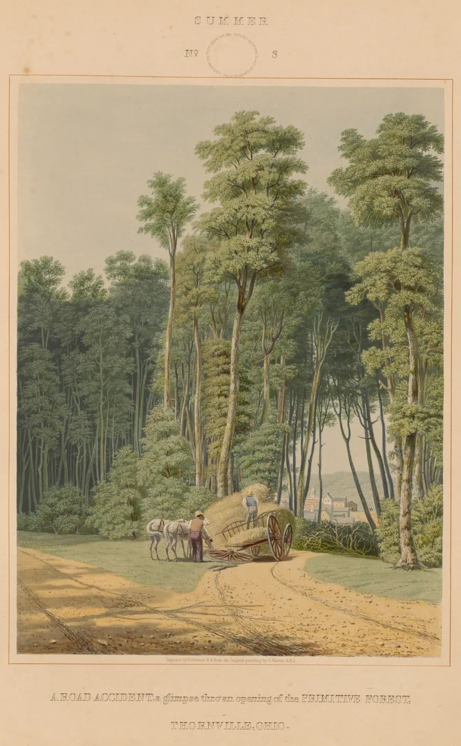 Summer--A  Road Accident. A glimpse thro' an opening of the Primitive Forest. Thornville, Ohio by William James Bennett