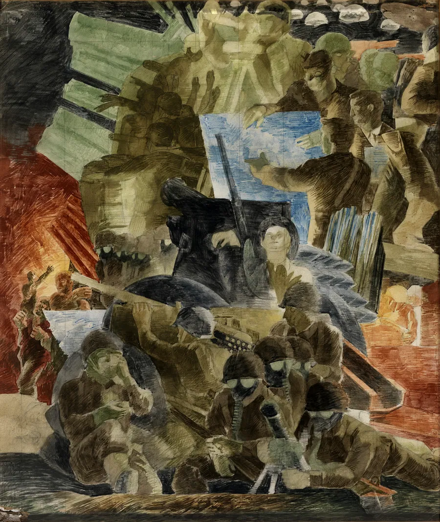 War (mural study, War Department building, Washington, D.C.) by Kindred McLeary, born Weimar, TX 1901-died Confluence, PA 1949