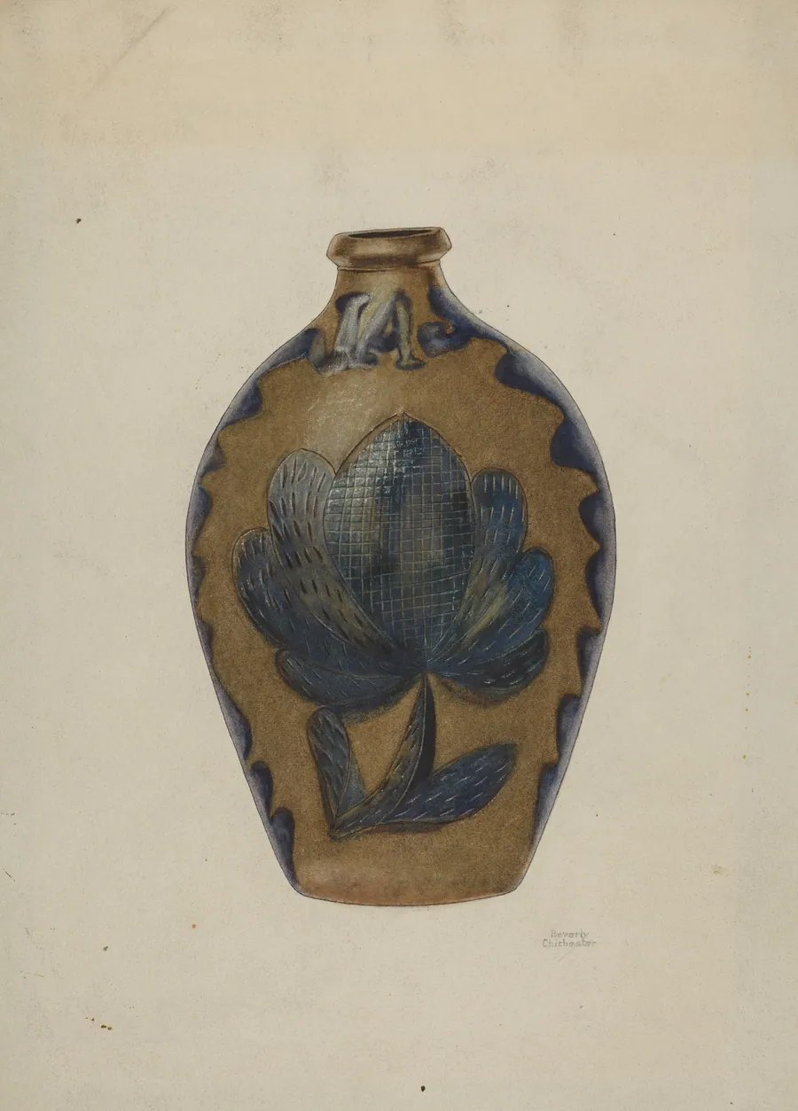 Pa. German Stoneware Flask by Beverly Chichester
