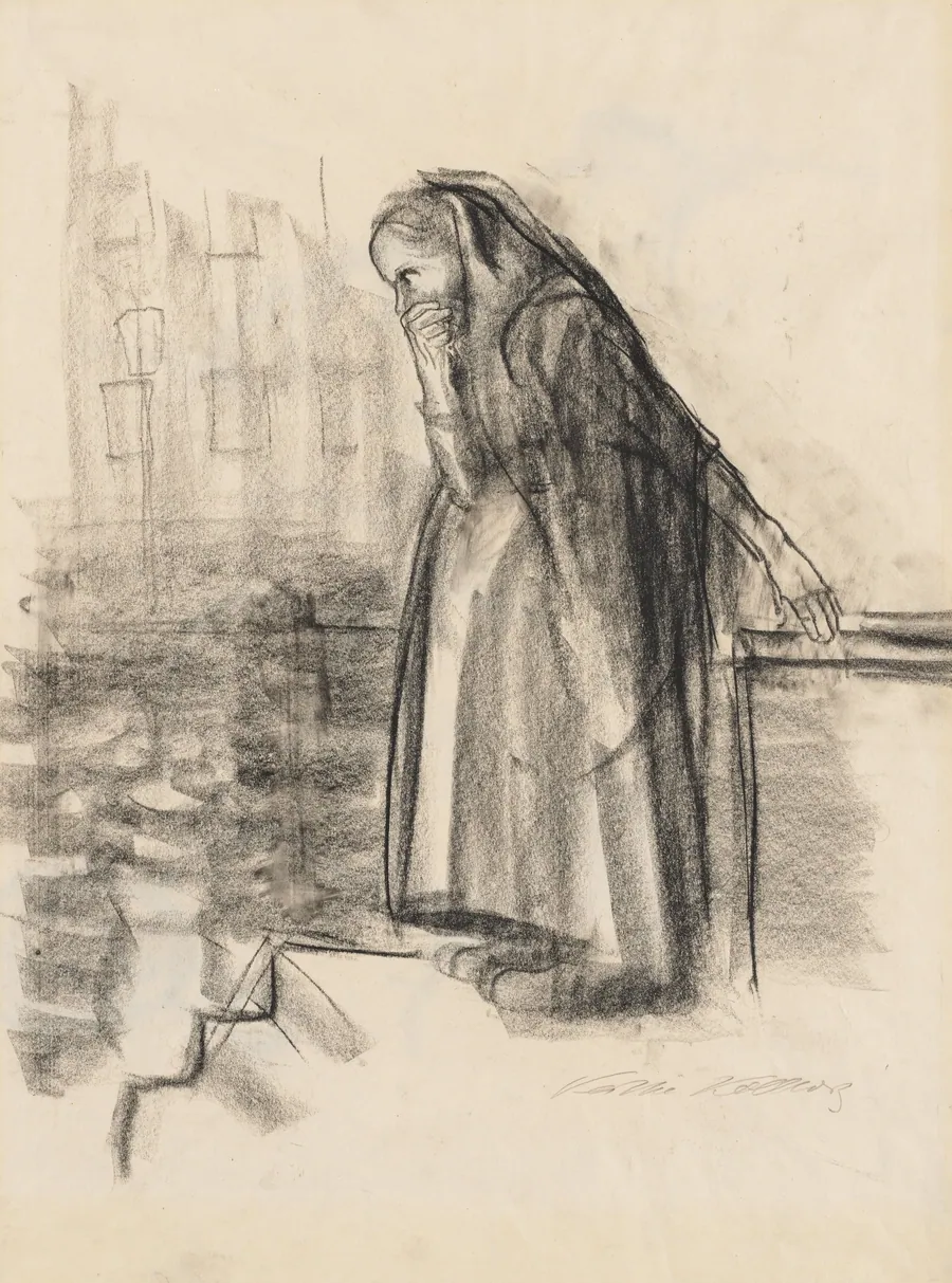 Pregnant Woman Contemplating Suicide (recto) by Käthe Kollwitz