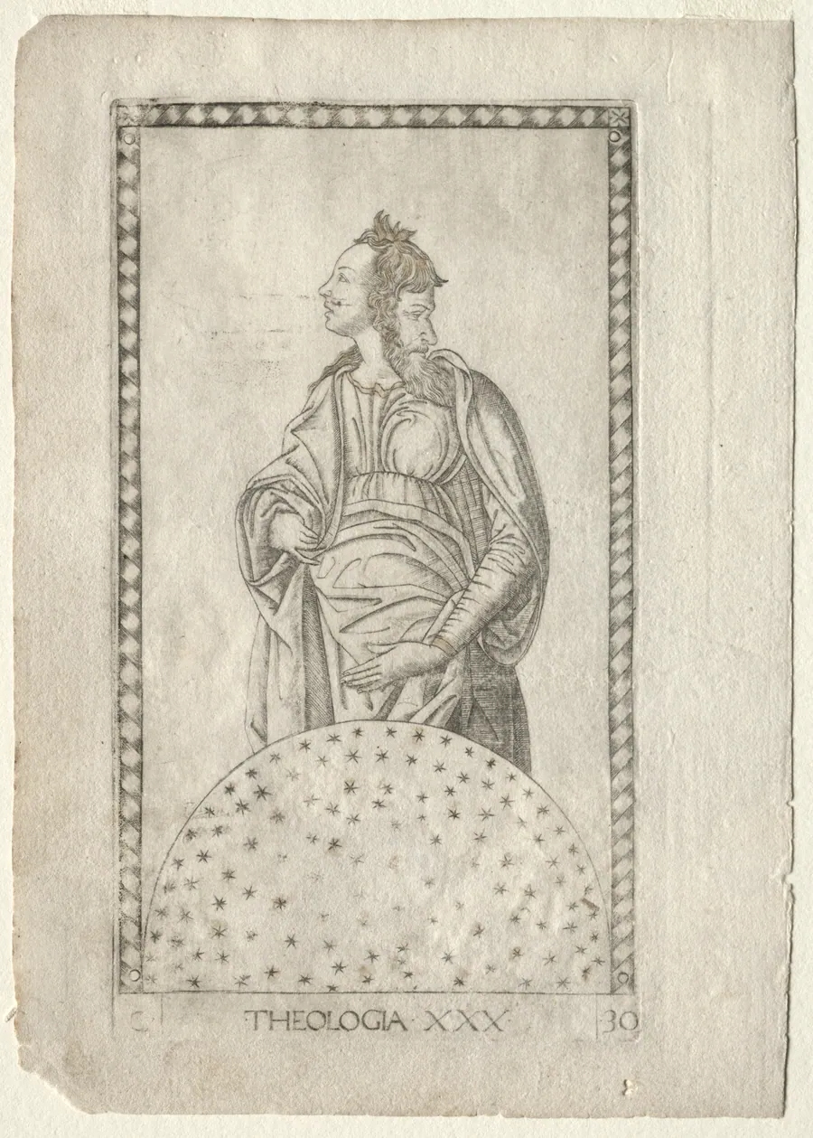 Theology (from the Tarocchi, series C:  Liberal Arts, #30) by Master of the E-Series Tarocchi