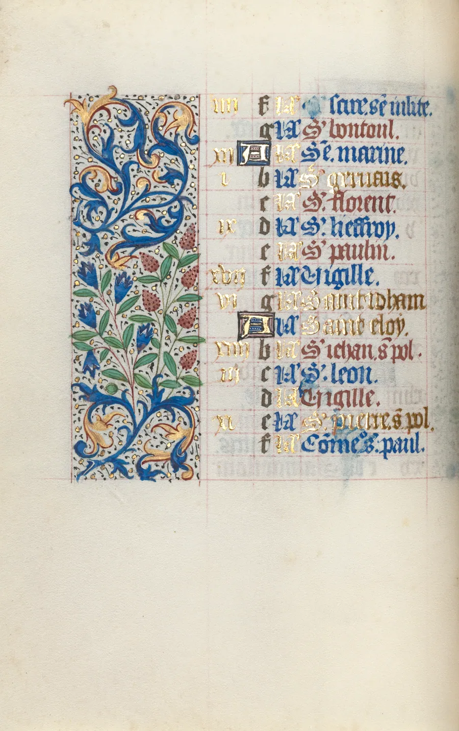 Book of Hours (Use of Rouen): fol. 6v by Master of the Geneva Latini