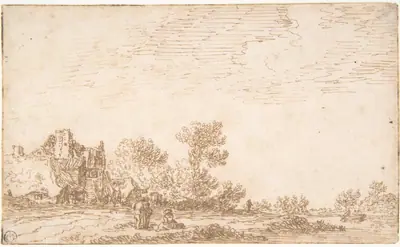 Landscape with River and Three Figures