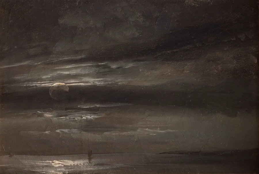 Måneskin over havet by J.C. Dahl