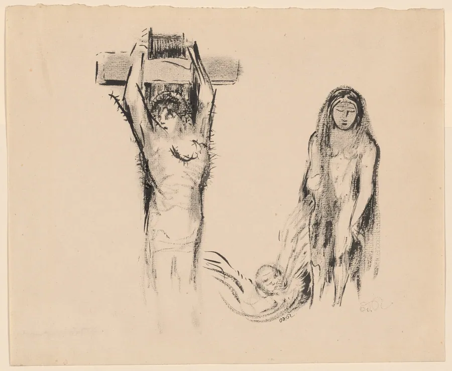 Saint Anthony and the Two Temptresses (Saint Antoine et deux Tentatrices) by Odilon Redon