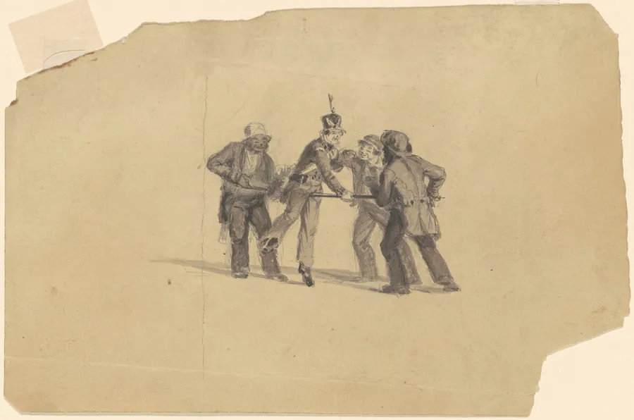 Study for "Militia Training" [recto] by James Goodwyn Clonney