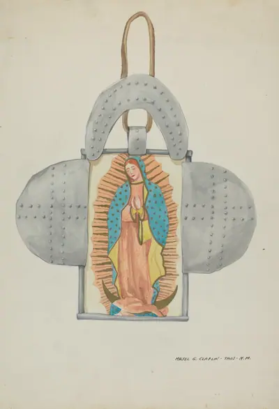 Hand Drawn Guadalupe in Tin Form