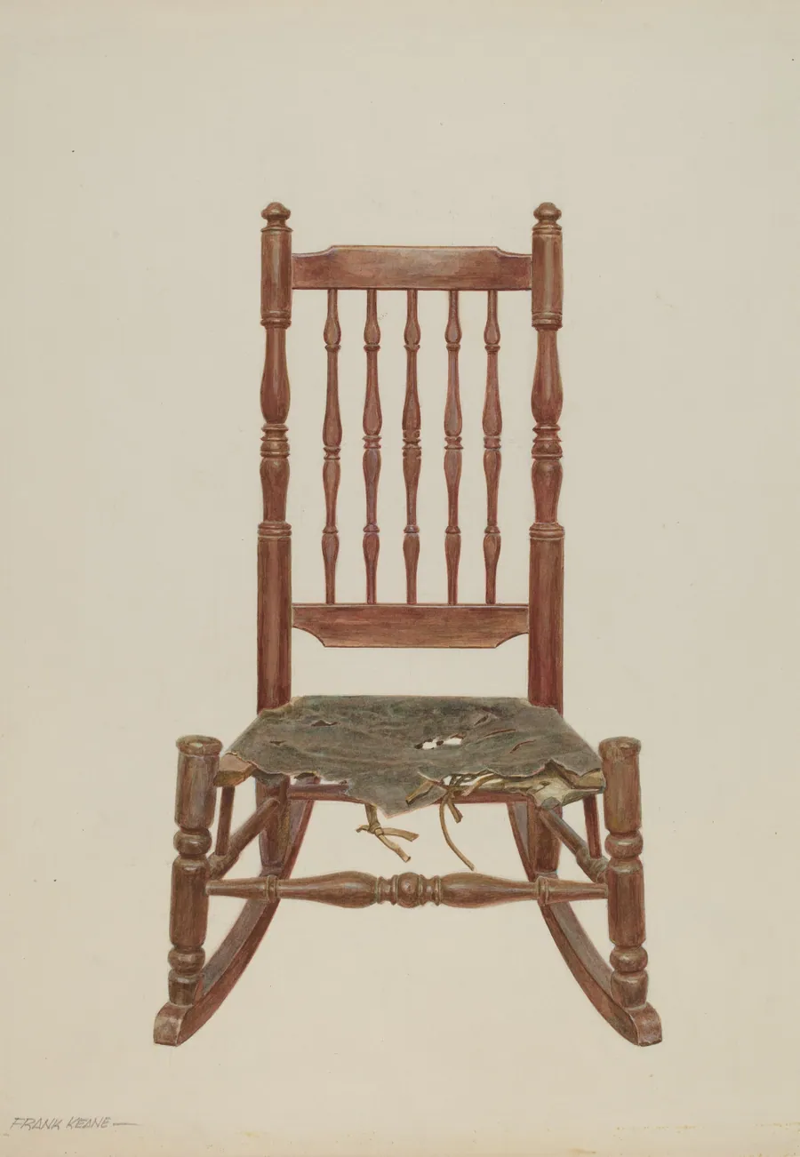 Rocking Chair with Rawhide Seat by Frank M. Keane