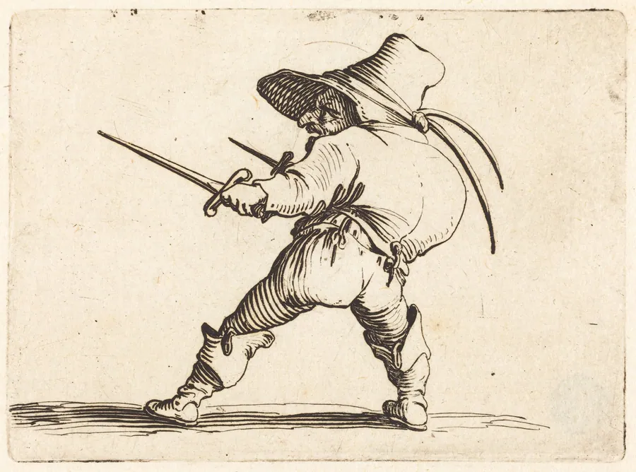 Duellist with Sword and Dagger by Jacques Callot