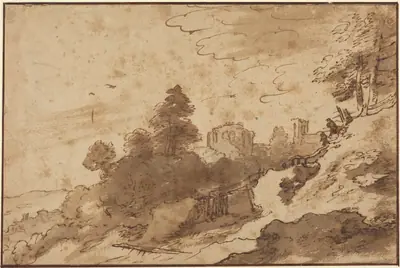 Landscape with Bridge and Ruins in Background