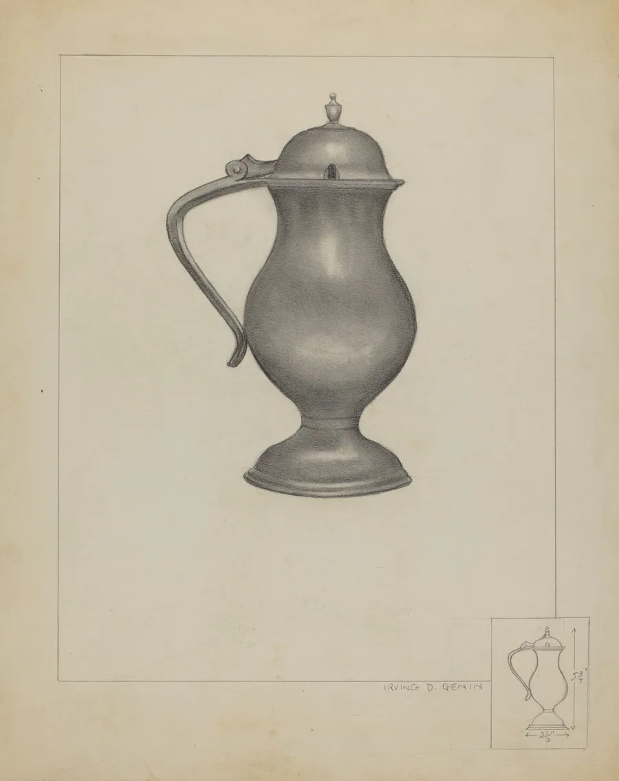 Pewter Pitcher by Irving D. Genin
