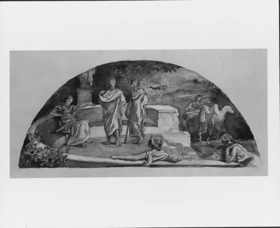 The Relation of the Individual to the State: Socrates and His Friends Discuss "The Republic," as in Plato's Account; Color Study for Mural, Supreme Court Room, Saint Paul, Minnesota State Capitol, Saint Paul by John La Farge