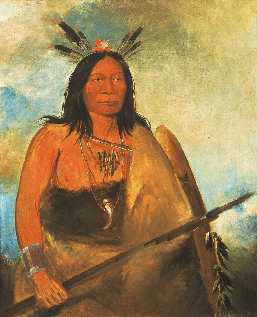Kots-o-kó-ro-kó, Hair of the Bull's Neck, a Chief by George Catlin, born Wilkes-Barre, PA 1796-died Jersey City, NJ 1872