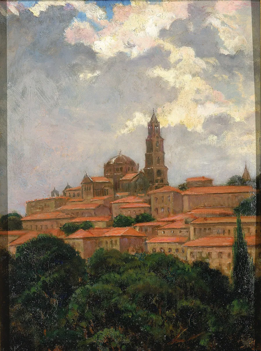 Cathedral at le Puy by Carroll Beckwith, born Hannibal, MO 1852-died New York City 1917