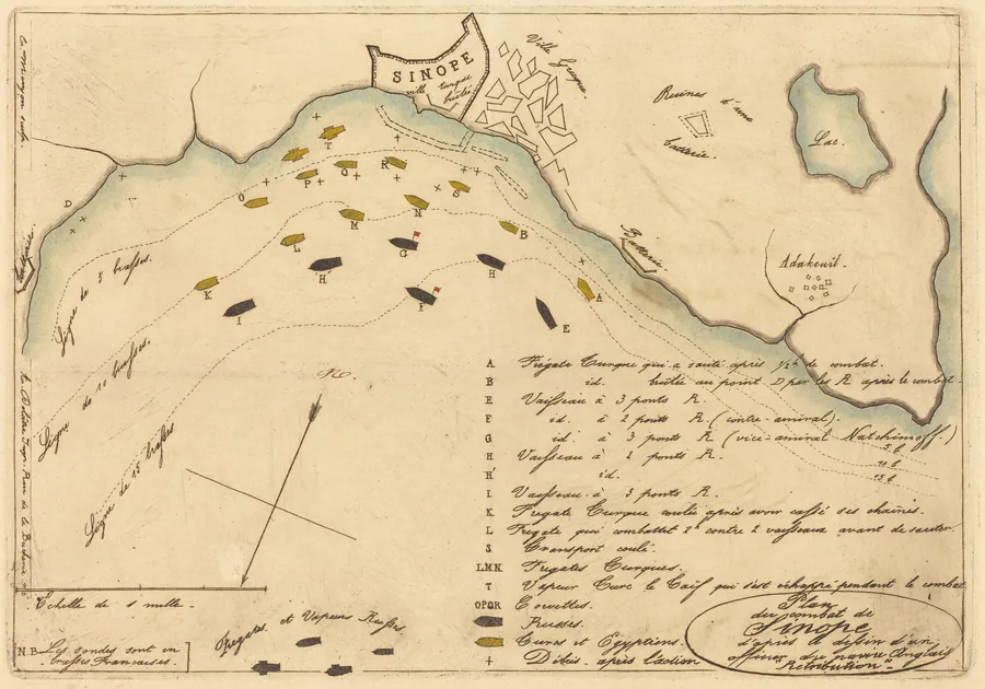 Plan du Combat de Sinope (Plan of the Battle of Sinope) by Charles Meryon