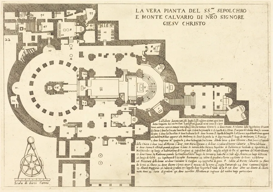 Plan of the Holy Sepulchre and Mount Calvary by Jacques Callot