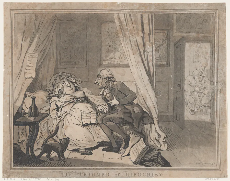 The Triumph of Hypocrisy by Thomas Rowlandson