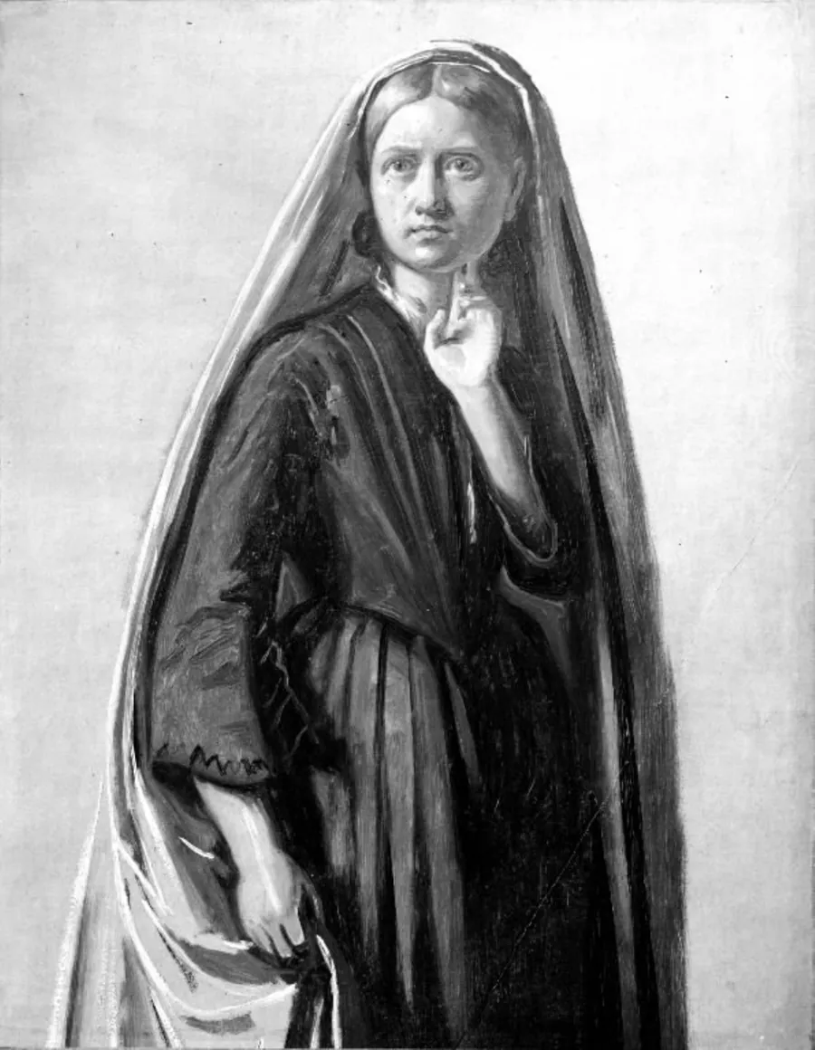 Studie af en ung kvinde (Oline Købke) by Constantin Hansen