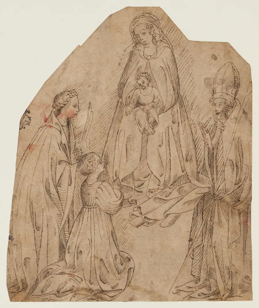 The Madonna and Child with a Female Martyr Saint, a Bishop Saint, and a Female Donor by Stefano da Verona (Stefano di Giovanni d'Arbosio di Francia)