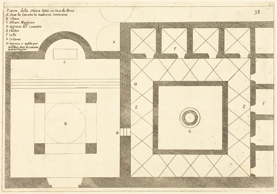 Plan of the Church near the House of Annas by Jacques Callot