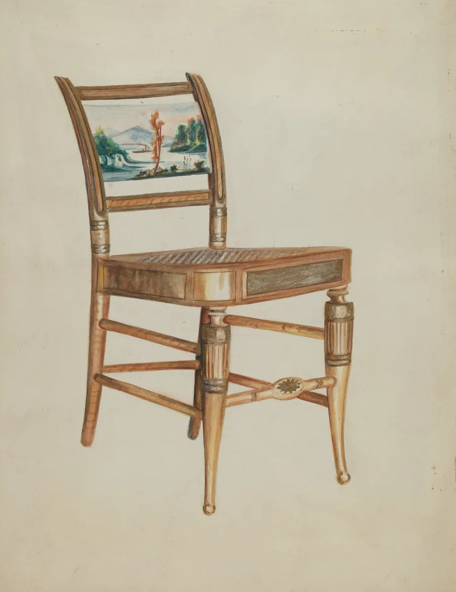 Chair - with Hudson River Scenes by Ella Josephine Sterling