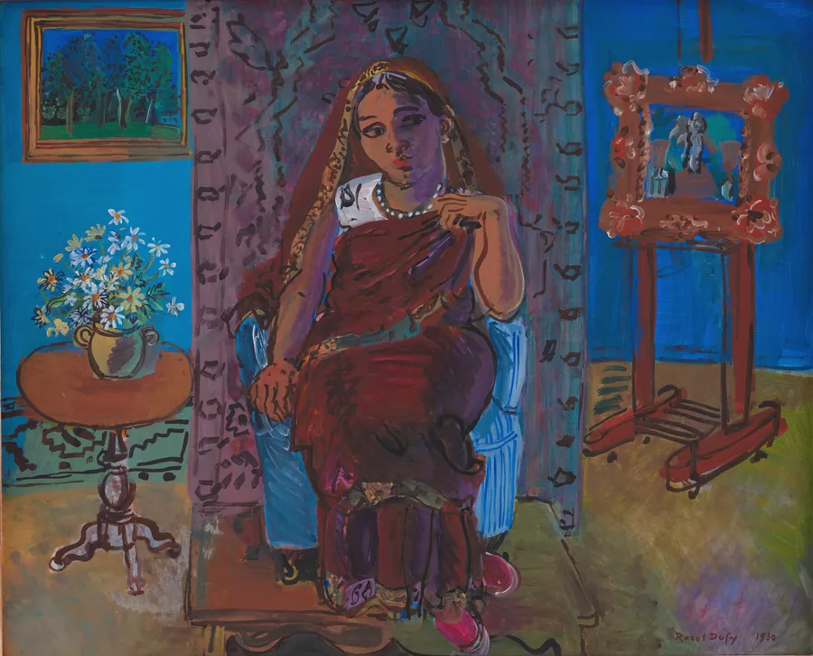 Interiør med indisk kvinde by Raoul Dufy