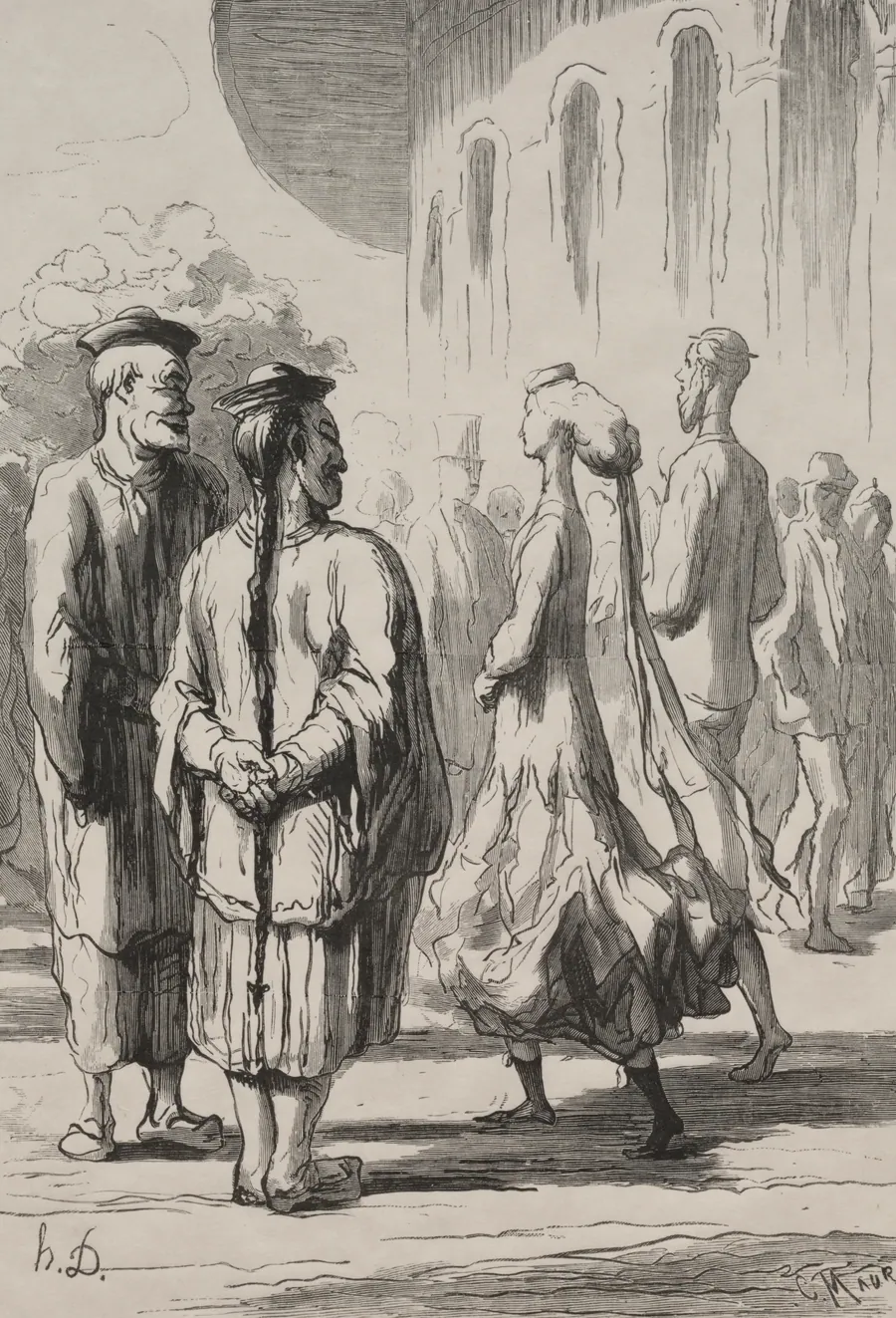 At the Universal Exhibition: Who are the real Chinese? by Honoré Daumier