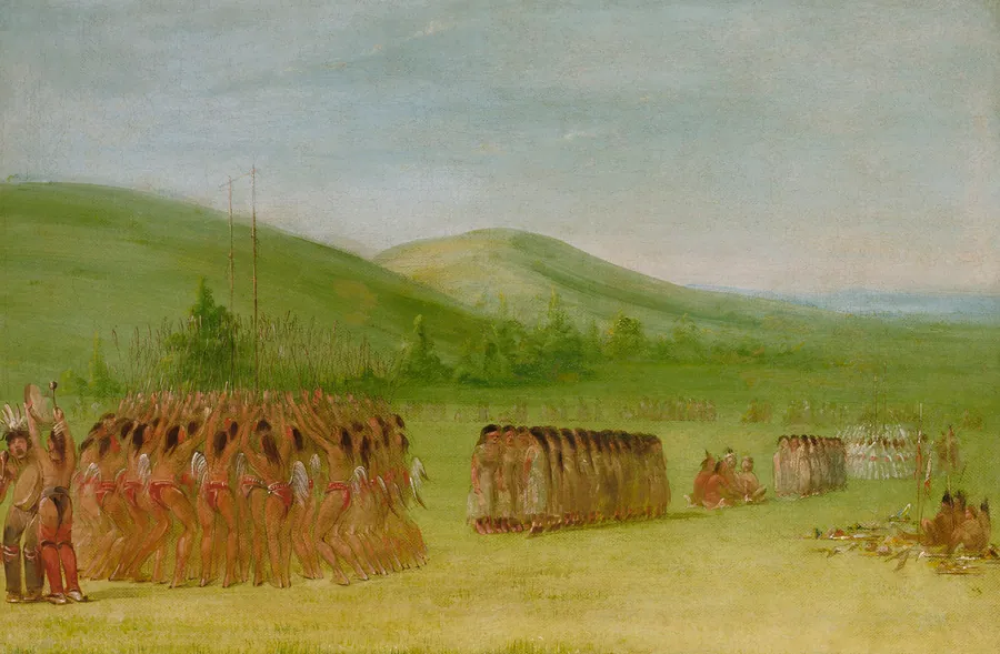Ball-play Dance, Choctaw by George Catlin, born Wilkes-Barre, PA 1796-died Jersey City, NJ 1872