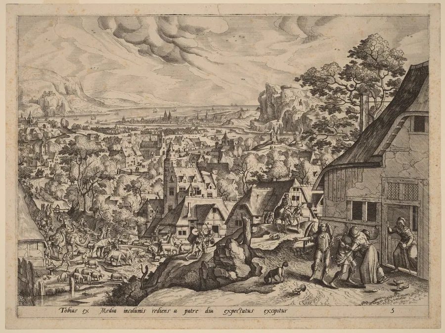 The Homecoming of Tobias by Johannes van Doetechum the Elder