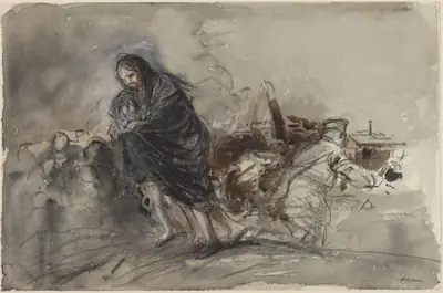 a) Après Douai (After Douai) (recto); b) Figure (verso)