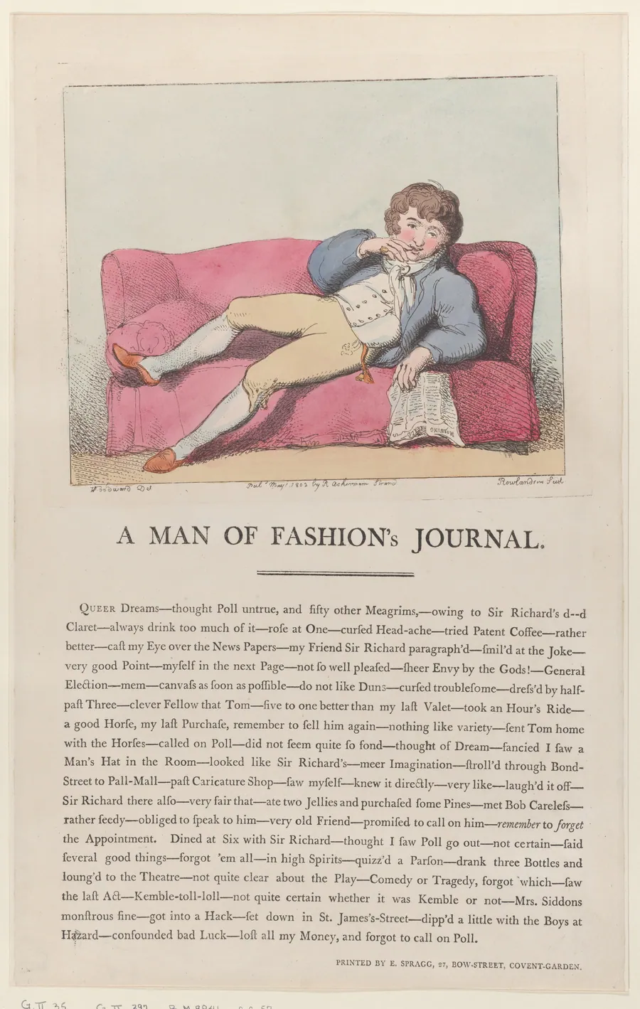 A Man of Fashion's Journal by Rudolph Ackermann, London
