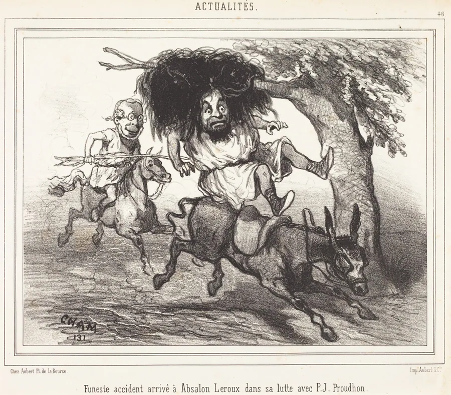 Funeste accidente arrivé à Absalon Leroux by Amédée Charles Henri Cham