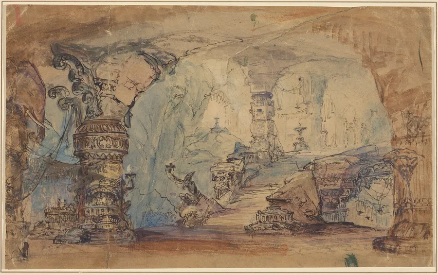 A Fantastic Underground Temple (Aladdin's Cave?) by Robert Caney