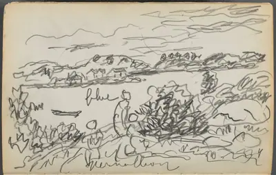 Sketchbook- The Granite Shore Hotel, Rockport, page 020: Harbor View