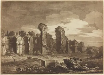 View of the Remains of Caracalla's Baths, Taken from the Jesuits Gardens at Rome