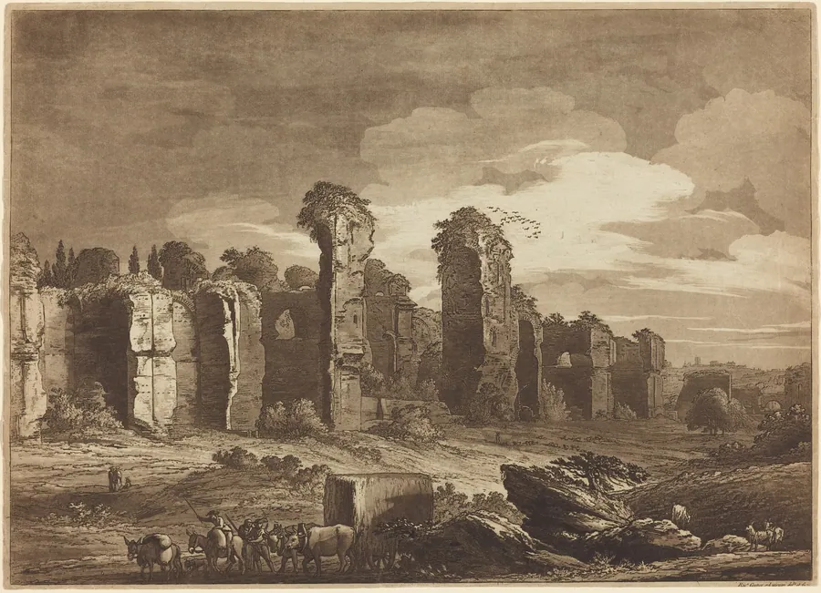 View of the Remains of Caracalla's Baths, Taken from the Jesuits Gardens at Rome by Richard Cooper II