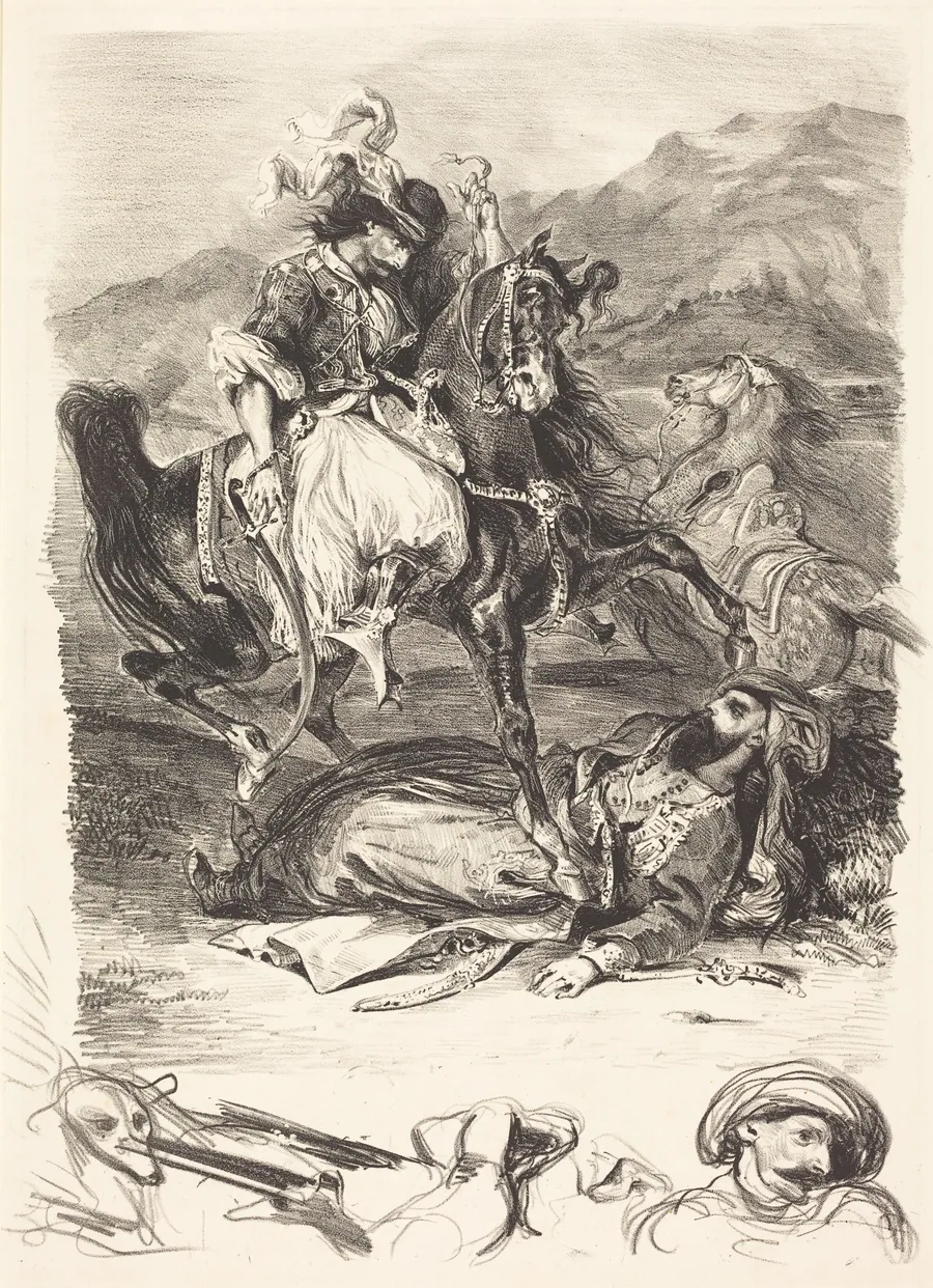 The Battle of the Giaour and the Pasha (Combat du Giaour et du Pacha) by Eugène Delacroix