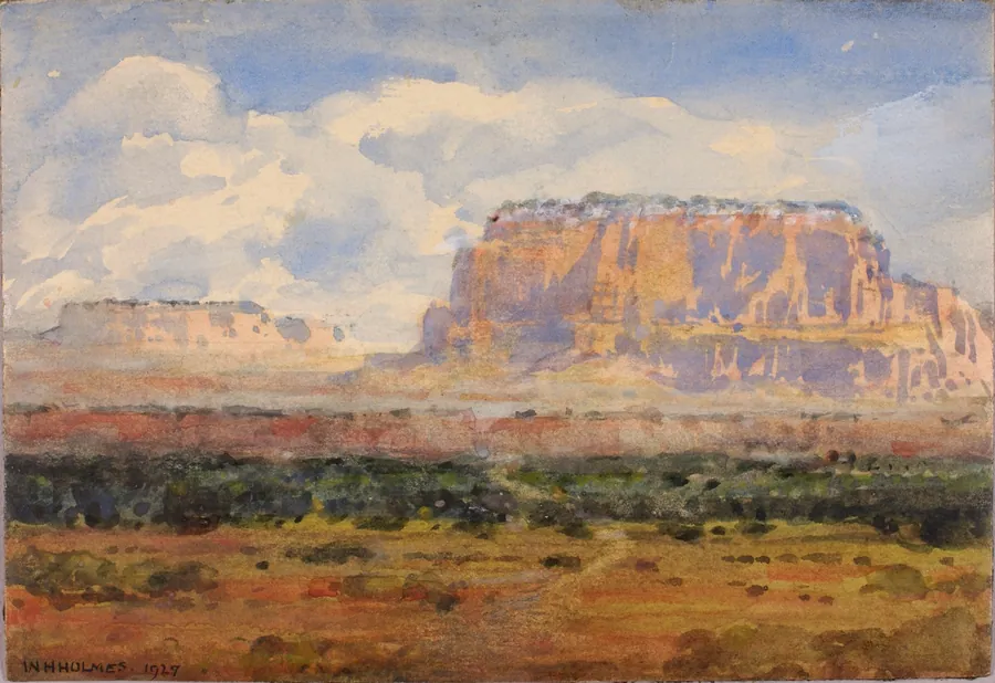 The Enchanted Mesa by William Henry Holmes, born Cadiz, OH 1846-died Royal Oak, MI 1933