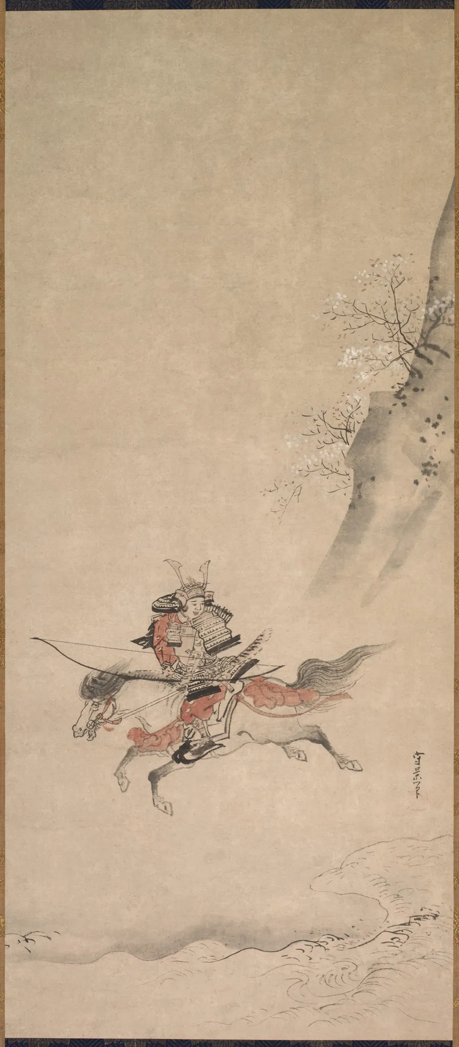 A Samurai on Horseback by Kusumi Morikage